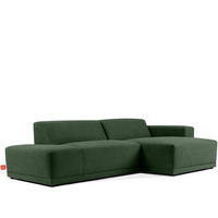 ECKSOFA RECHTS MUDI in moderner Optik mit hochwertigem Kaltschaum, Cord-Stoff, Grün - Schwarz/Grün, Textil (280/160cm) - KONSIMO®