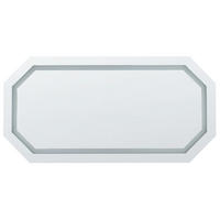 BADSPIEGEL mit LED-Beleuchtung achteckig 120/60 cm Locmariaquer - Silberfarben, Glas (120/60/4cm) - Beliani