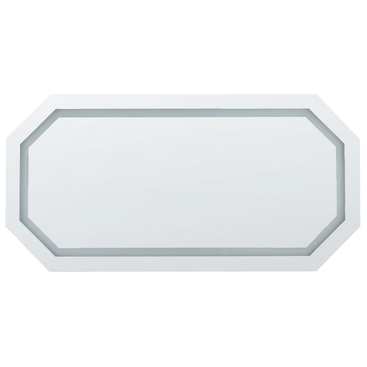 BADSPIEGEL mit LED-Beleuchtung achteckig 120/60 cm Locmariaquer - Silberfarben, Glas (120/60/4cm) - Beliani