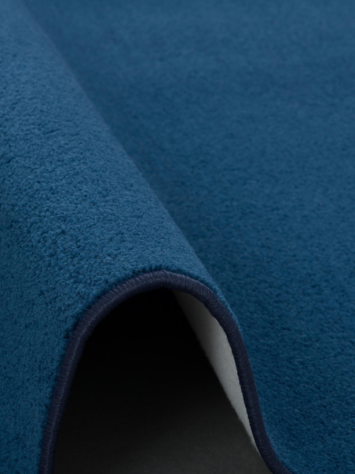 TREND VELOURS TEPPICH JOY RUND - Dunkelblau, Textil (133/133cm) - Snapstyle