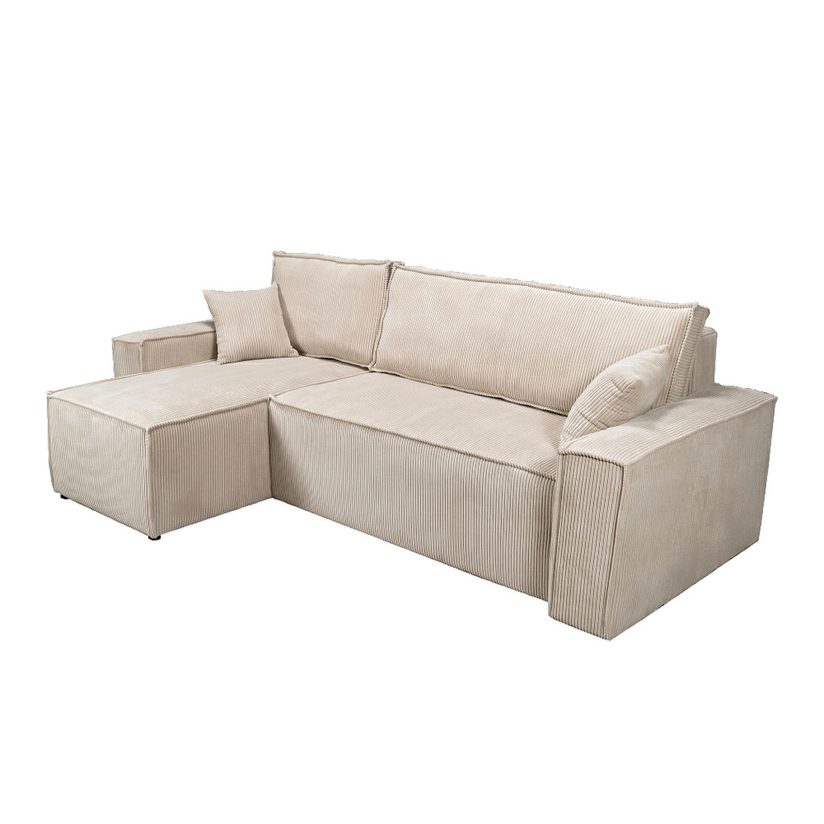 ECKSOFA mit Schlaffunktion/ ELISE, 4 Plätze - Beige - Beige, Textil (144/248cm) - Weber Industries