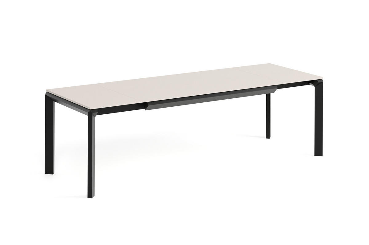 ESSTISCH FADO - Kaschmir/Schwarz, Holzwerkstoff (90/160/76cm) - Meblini