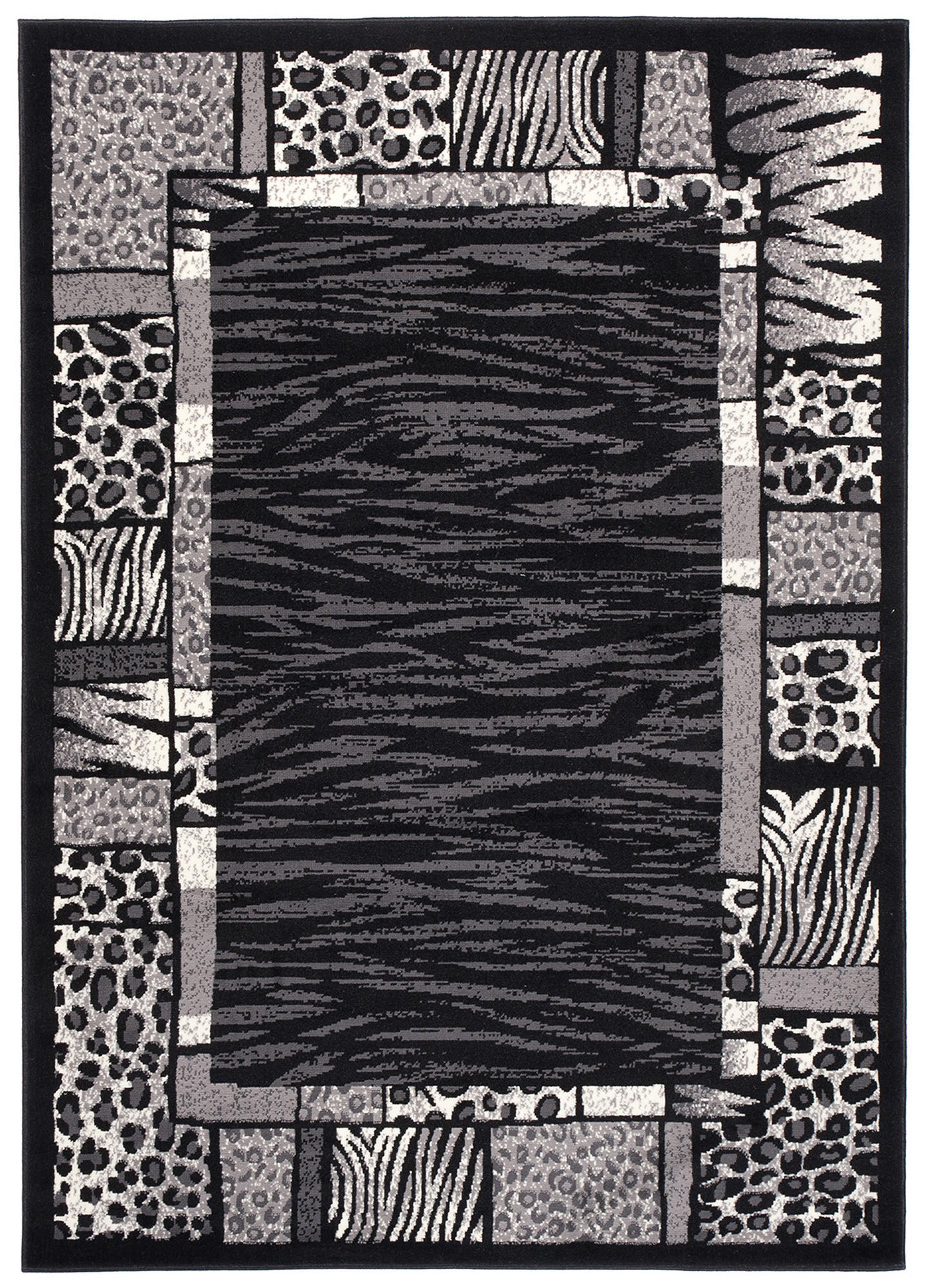 Tapiso Teppich Schwarz, Grau 80x150 cm