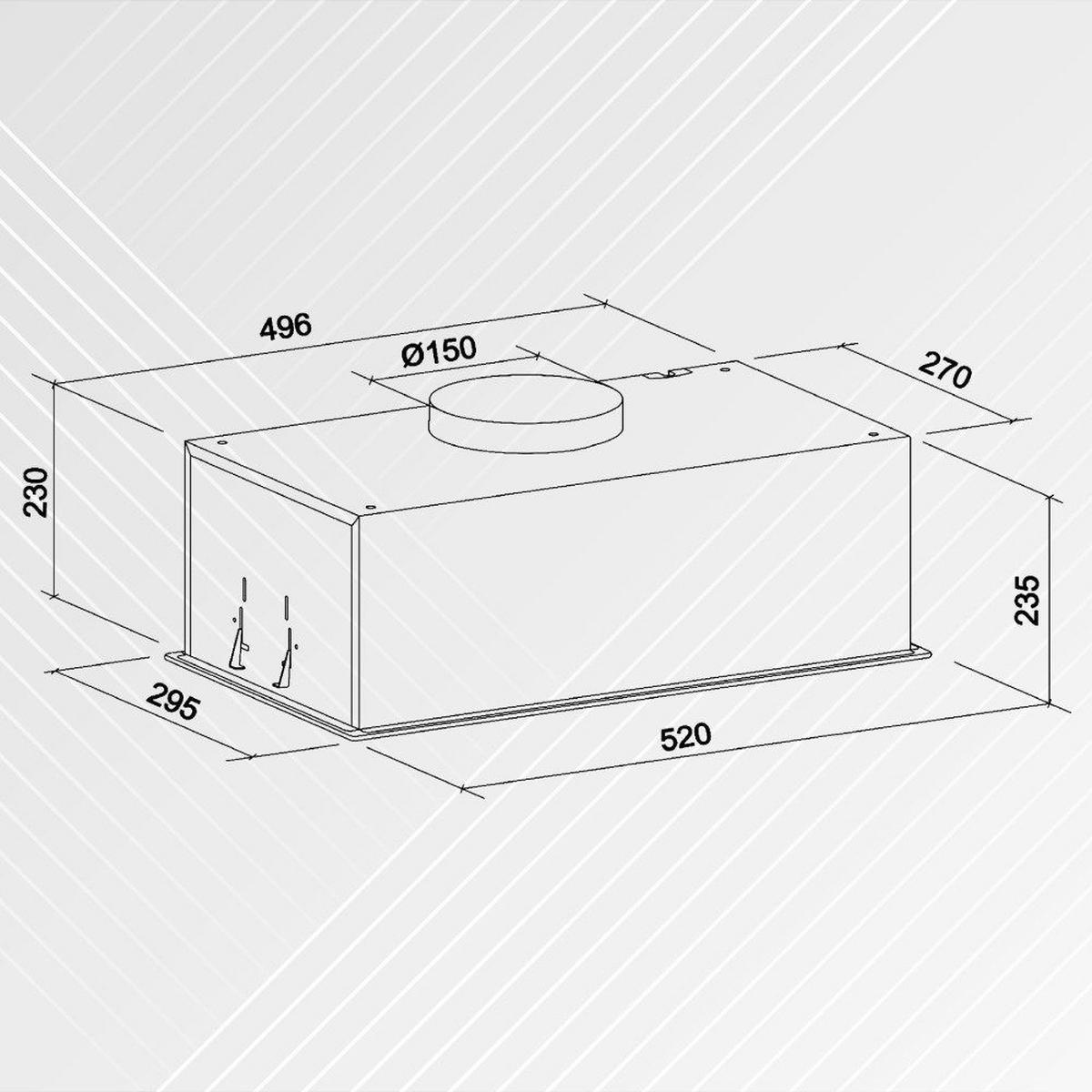 DUNSTABZUGSHAUBE GCH E 217 BL 52 Prime N 52 cm Schwarz - Schwarz, Metall (52/24.5/29.5cm) - Gurari