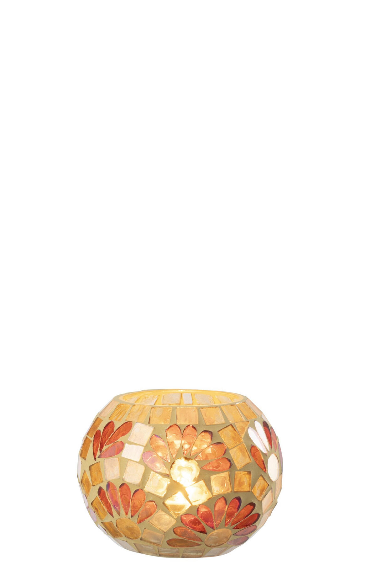 KERZENSTÄNDER GEBROCHENES Weiß - Weiß, Glas (10/8.5cm) - J-Line