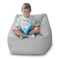 SITZSACK-SESSEL Bambino 55/60/55 cm, weicher Cord 380 g/m², mit Griff & Seitentasche, Hellgrau - Hellgrau, Textil (55/55/60cm) - Dreamroots