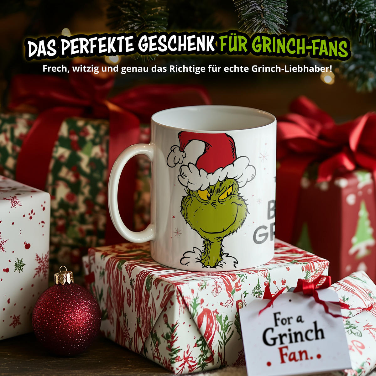 KAFFEEBECHER The Grinch Twas the night before Grinchmas Weiß 320 ml - Weiß, Keramik (0.32L) - United Labels