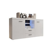 KOMMODE London LRK mit 2 Türen, Sideboard in Farbe: Weiß, Größe: 156 x 82 x 40 cm - Weiß, Holzwerkstoff (156/82/40cm) - O-Sofa