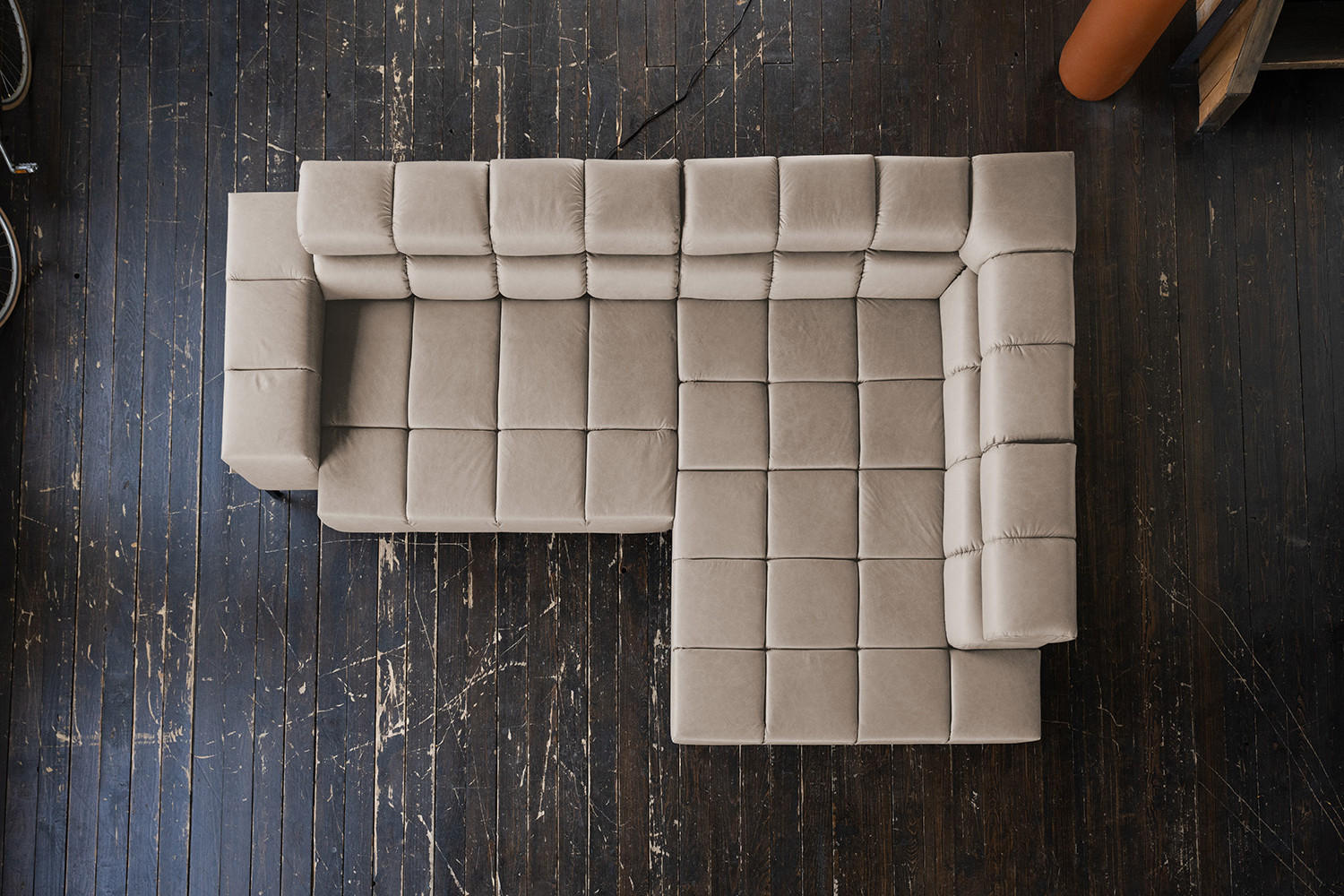 Thumbnail - Kawola Ecksofa, Grau, Leder, Echtholz, 4-Sitzer, Füllung: Komfortschaum, Ottomane rechts, L-Form, 321x216 cm, Wohnzimmer...