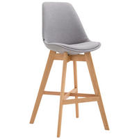 BARHOCKER Canada, Gestell Narura, Stoff Grau - Naturfarben/Grau, Holz/Textil (48/100/56cm) - TPFLiving