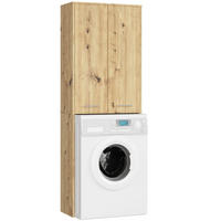 WASCHMASCHINENSCHRANK FIN Eiche Artisan 30x64x180 cm - Silberfarben/Eiche Artisan, Holzwerkstoff/Kunststoff (64/180/30cm) - Akord