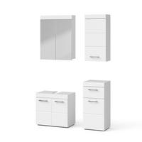 SADA NÁBYTKU DO KOUPELNY Luna Bílá 4 díly - bílá, kompozitní dřevo (60/56/34cm) - Vicco