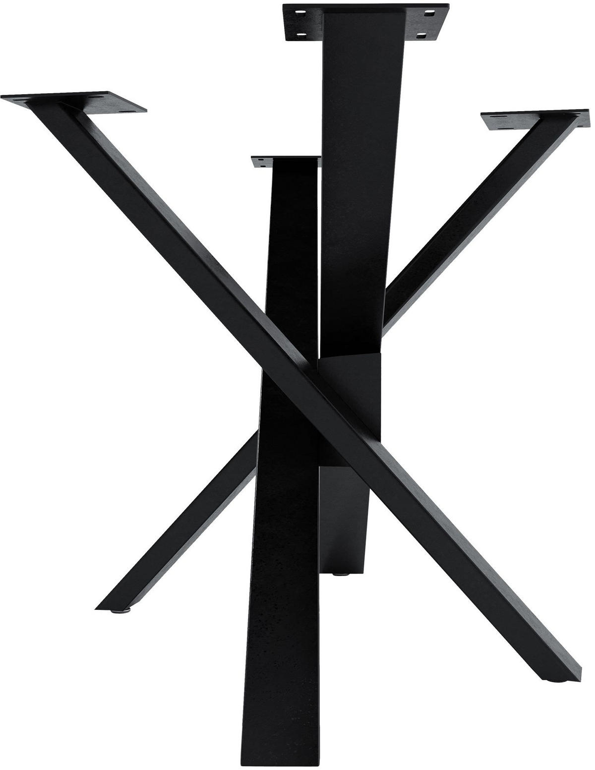 TISCHBEIN eckig 120/70/72 cm Metall industrial schwarz - Schwarz, Metall (120/72/70cm) - CLP