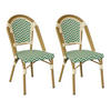GARTENSTÜHLE Grün Weiß 46/57/85 2er-Set - Grün, Metall (46/85/57cm) - Mobili Rebecca