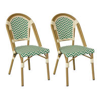 GARTENSTÜHLE Grün Weiß 46/57/85 2er-Set - Grün, Metall (46/85/57cm) - Mobili Rebecca