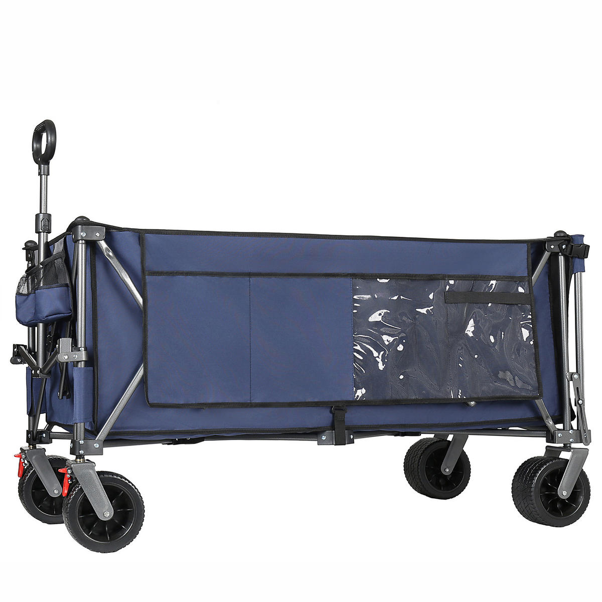 HANDWAGEN, faltbar-verbreitert, 300+120L, Geländeräder, blau - Blau, Metall (27.5/72.5/41cm) - Vallsero