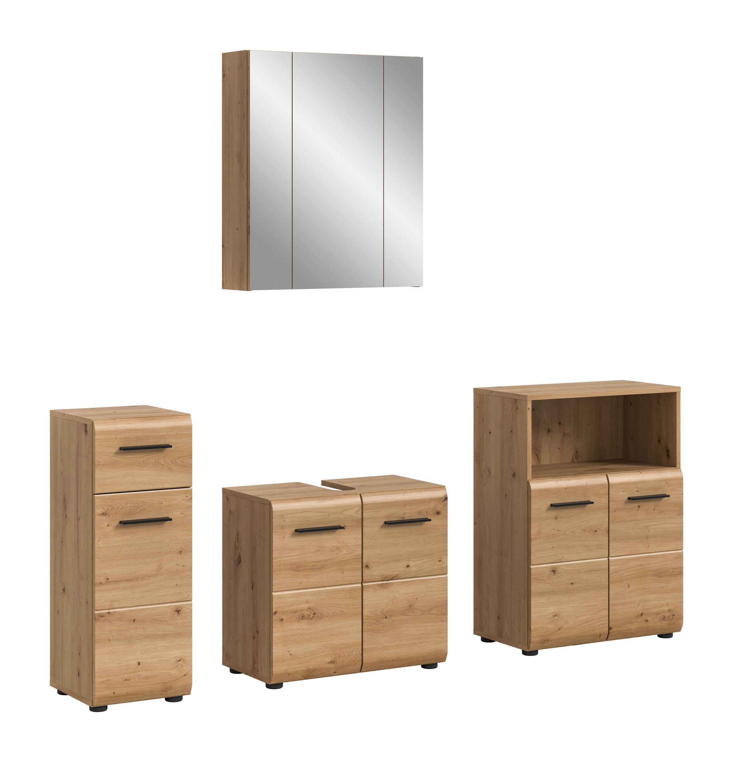 BAD-SET ICE 4-tlg. (B/H/T: ca. 180/185/30 cm) in Artisan Oak Nachbildung/Artisan Oak Nachbildung - Eiche Artisan, Holz (180/185/30cm)