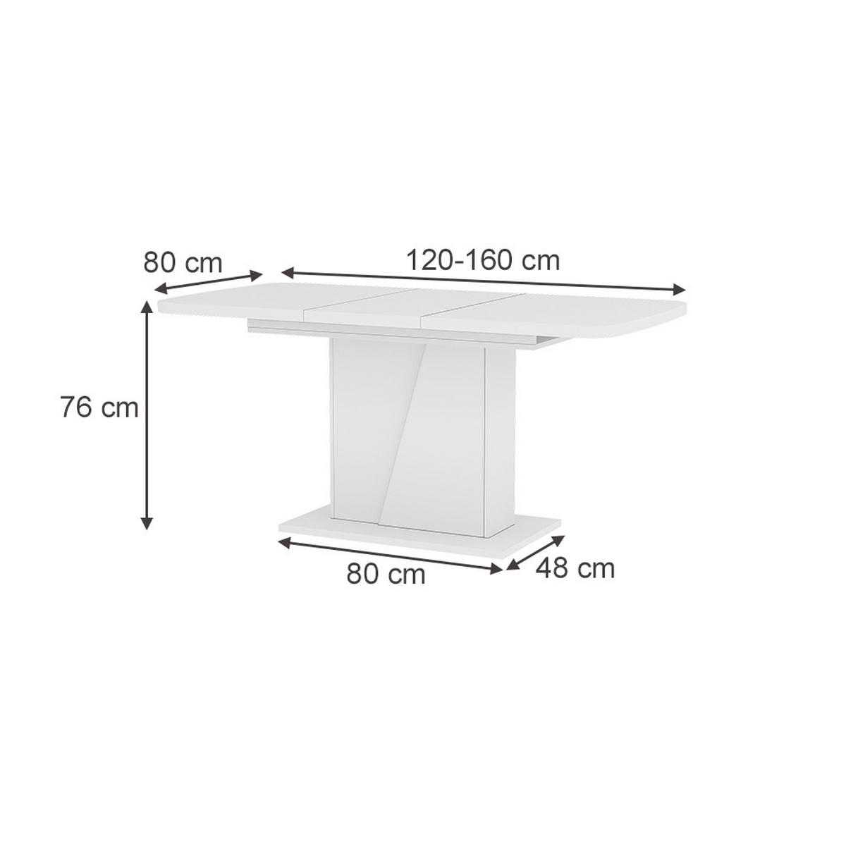 ESSTISCH Fenaro Weiß 120 x 80 cm ausziehbar - Weiß, Holzwerkstoff (80/120/77.3cm) - Vicco