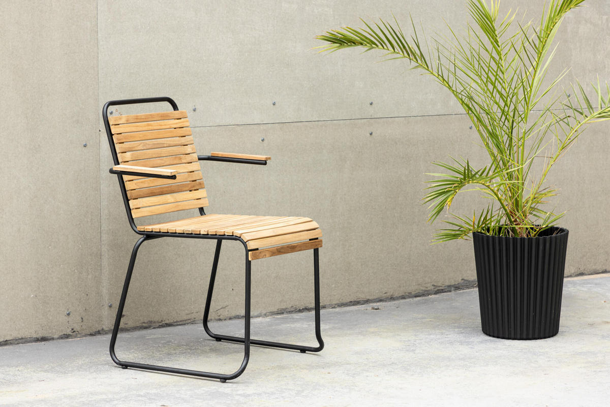 GARTENESSSTUHL BOIS Schwarz 55x51x82 cm - Schwarz, Metall (55/82/51cm) - FURNLUX