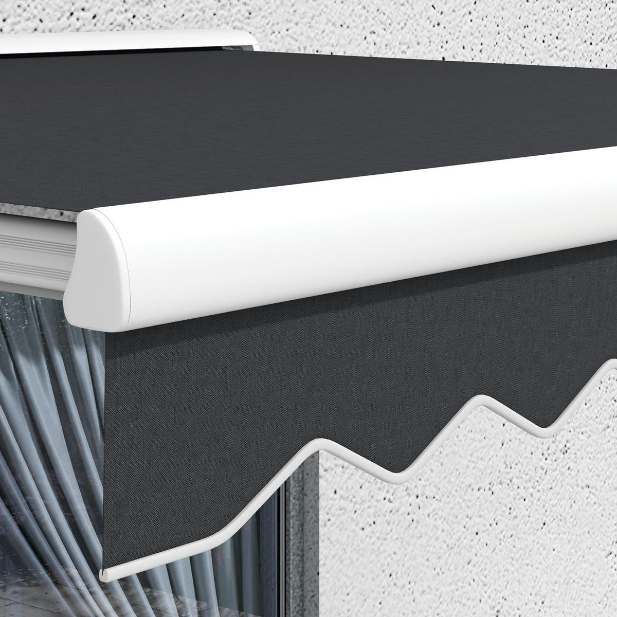 MARKISE 2,5x2 m elektrisch Kurbel grau - Grau, Metall (200/130/250cm) - Fortuna Lai