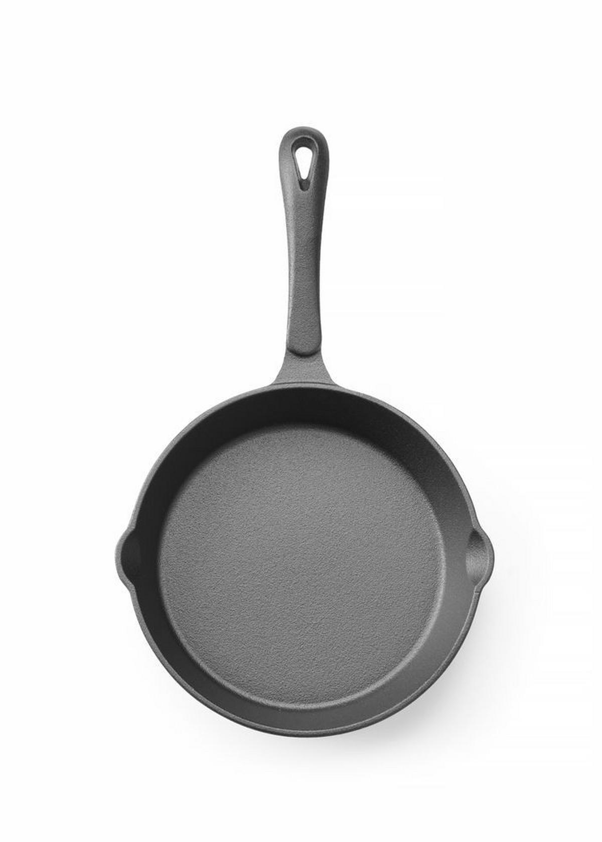 UNIVERSELLE gusseiserne Bratpfanne, 250 mm Durchmesser x 40 mm - Schwarz, Metall (25/25/4cm) - Hendi