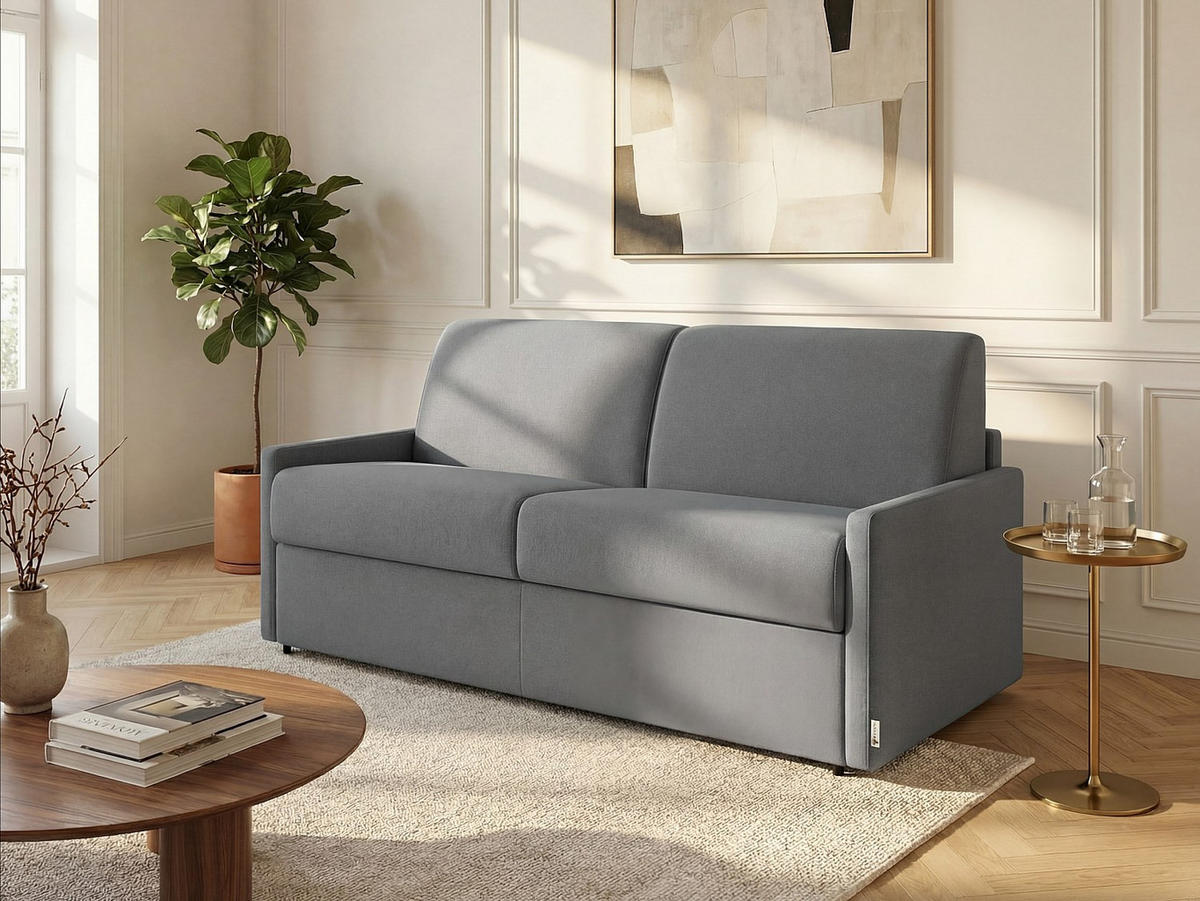 SCHLAFSOFA - 4 Personen - stoff - hellgrau Calife - Hellgrau, Textil (190/99/223cm) - Vente-Unique