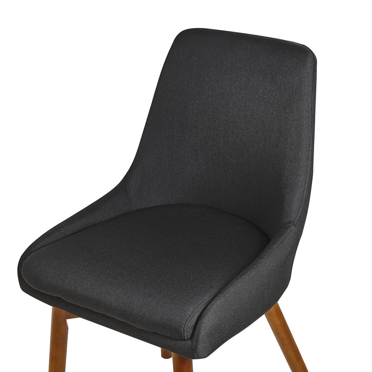 ESSZIMMERSTUHL 2er-Set Polsterbezug Schwarz Melfort - Schwarz, Holz/Textil (49/82/58cm) - Beliani