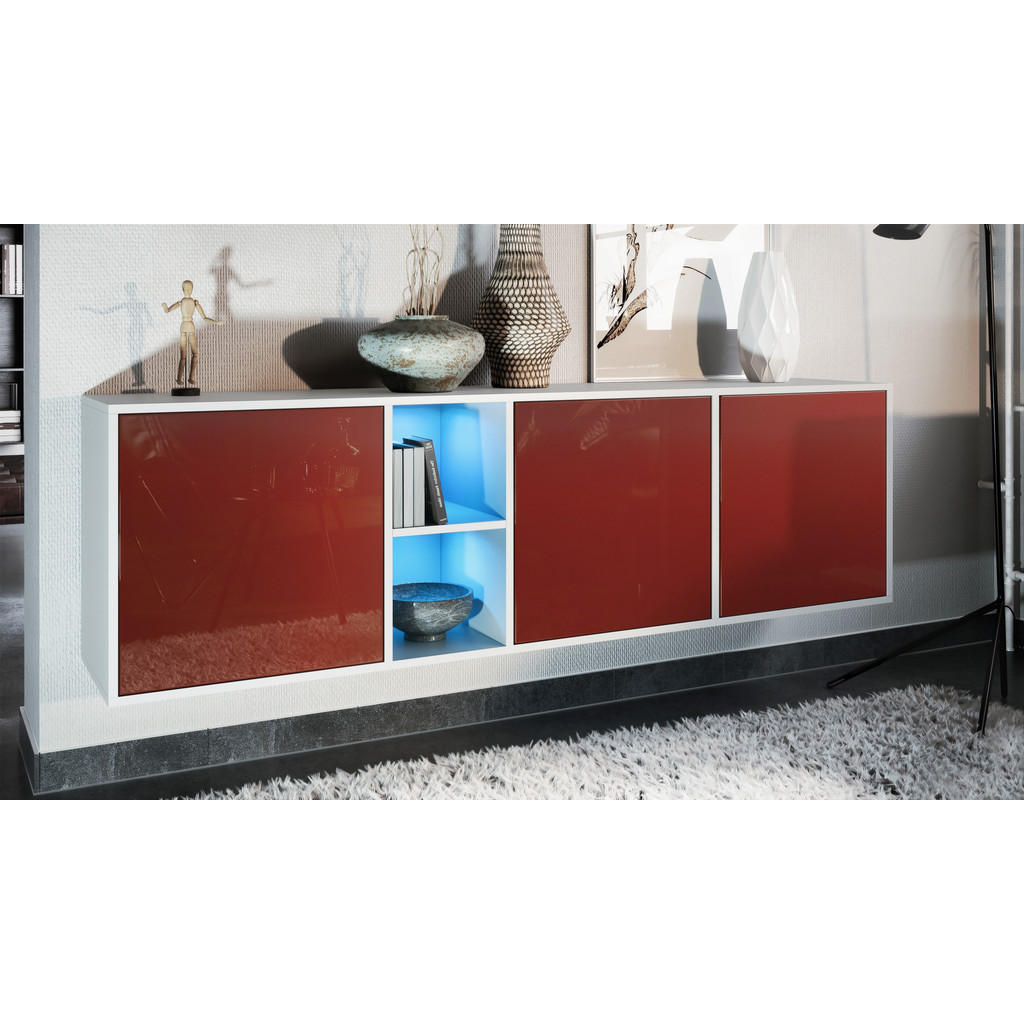 Thumbnail - Vladon Sideboard, Bordeaux, Holzwerkstoff, 182x53x35 cm, Wohnzimmer, Kommoden & Sideboards, Sideboards