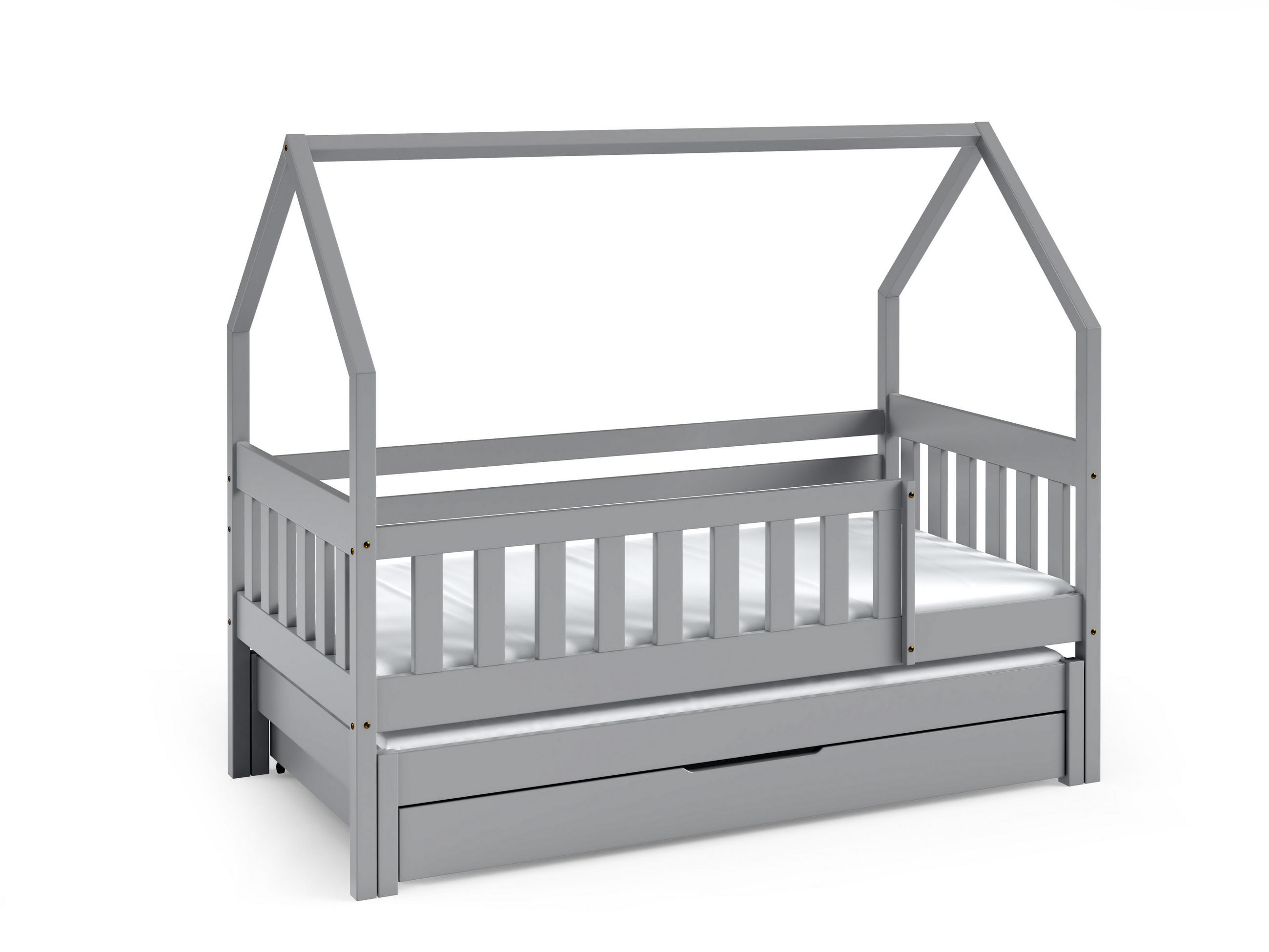 KINDERBETT BAMBINA mit Bettkasten 80x160 cm Hellgrau - Hellgrau, Holz (80/160cm) - MASSENO