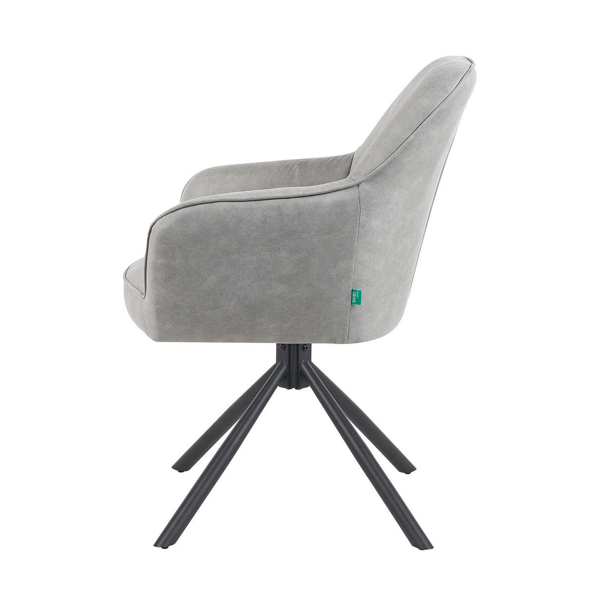 ARMLEHNSTUHL Mika-Piet 2er-Set - Hellgrau/Schwarz, Textil/Metall (60/87/65cm) - DUBI Möbel