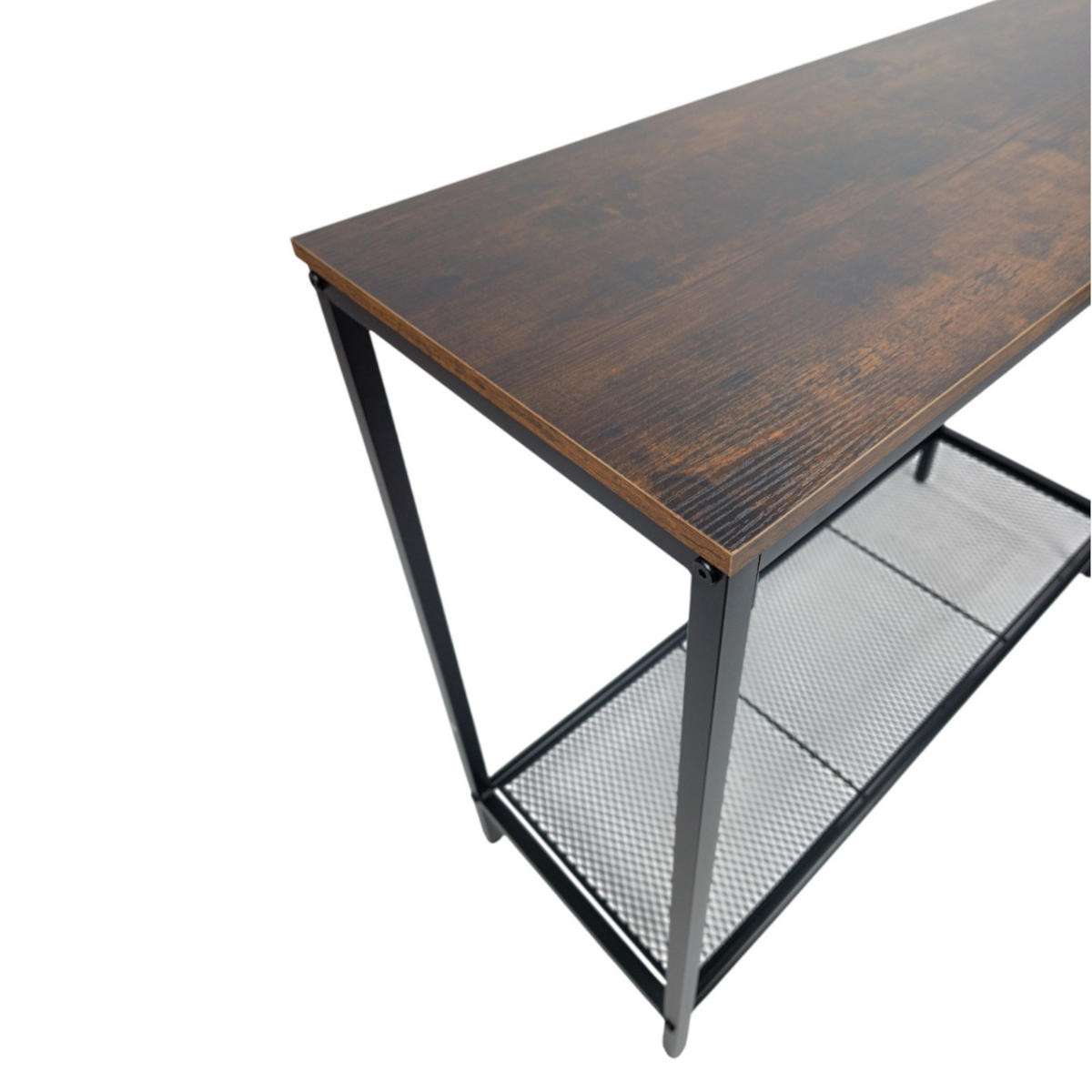 KONSOLENTISCH Holzoptik Metall Dunkelbraun Schwarz 100×35×80 cm - Dunkelbraun/Schwarz, Holzwerkstoff/Metall (35/100/80cm) - Begryf