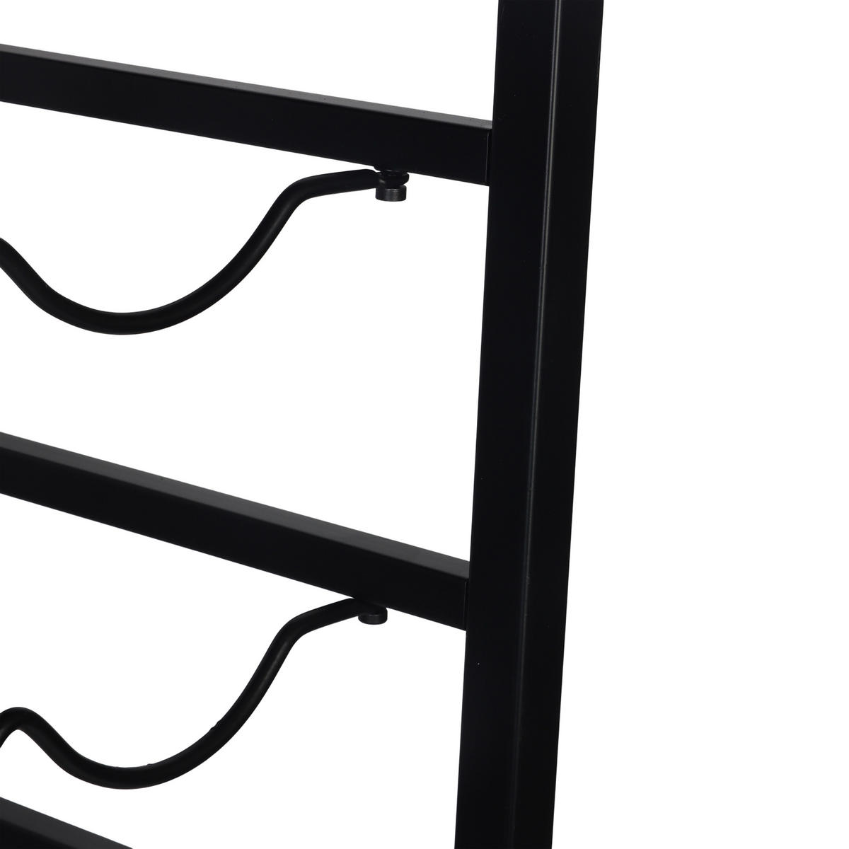 WEINREGAL - Schwarz, Holzwerkstoff/Metall (59/88/30cm) - Relaxdays