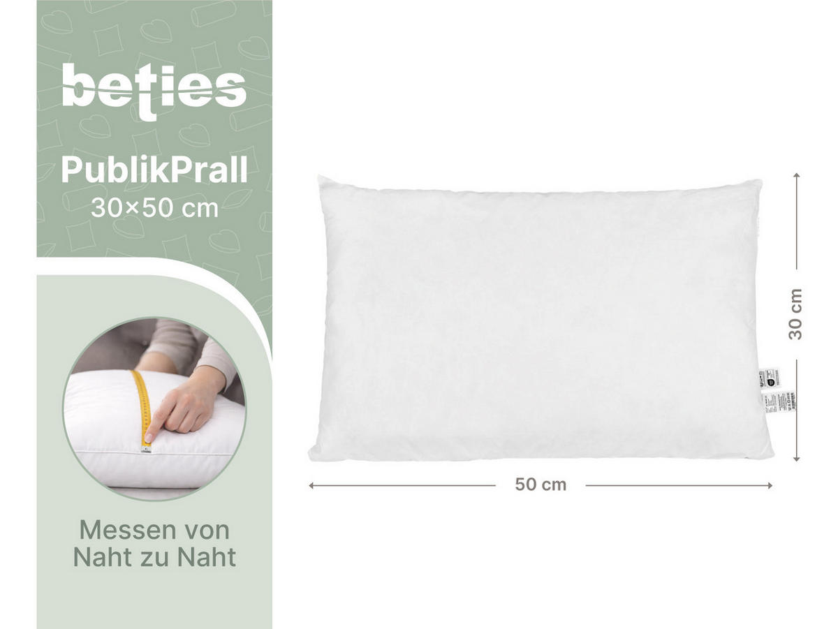 FEDERKISSEN PublikPrall 30/50 - Beige/Creme, Naturmaterialien/Textil (30/50cm) - beties Heimtextil