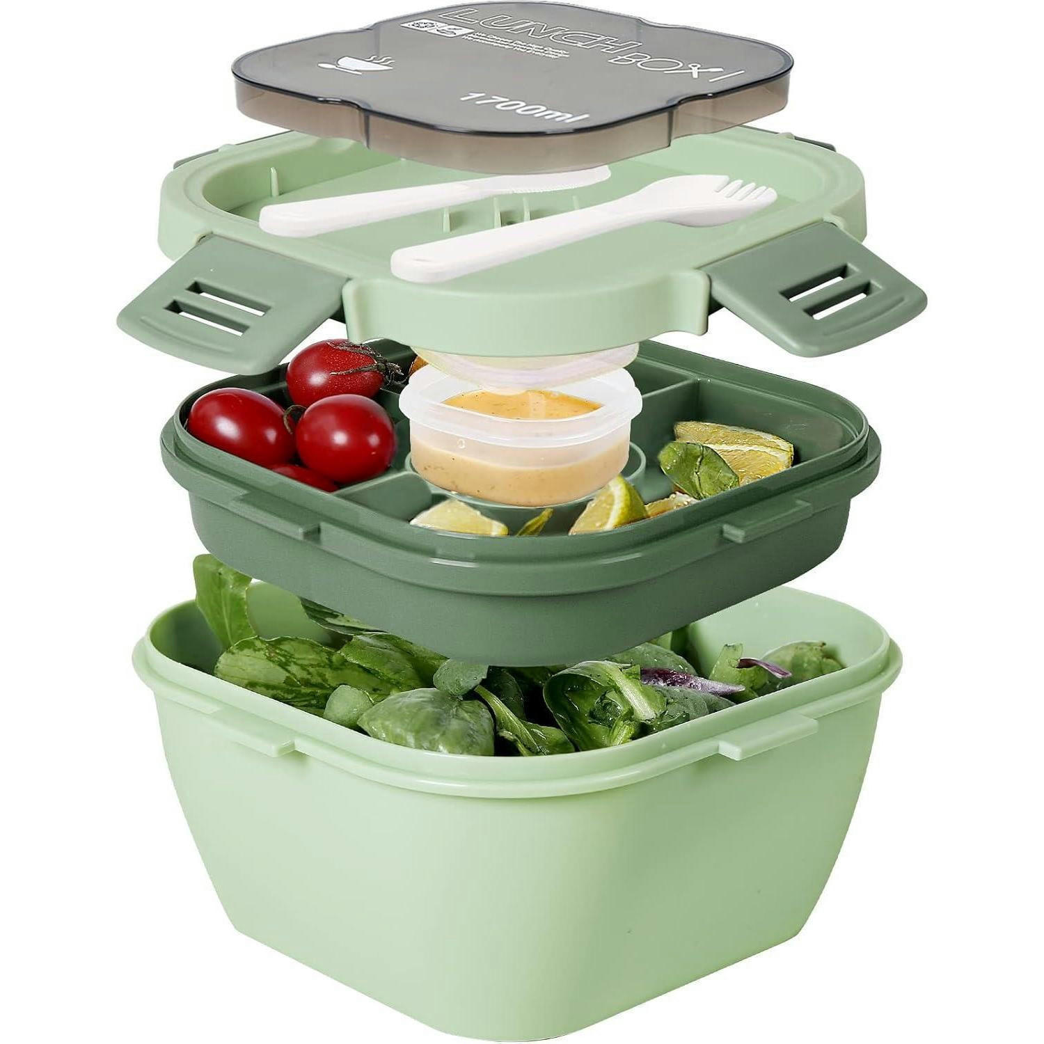 SALATBOX 1700 ml Dunkelgrün - Grün, Kunststoff (11/18/18cm)