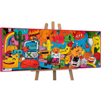 GEMÄLDE Farbenfrohe Welt Schattenfugenrahmen Pink 150x50 cm - Pink, Holz (150/50cm) - YS-art gallery