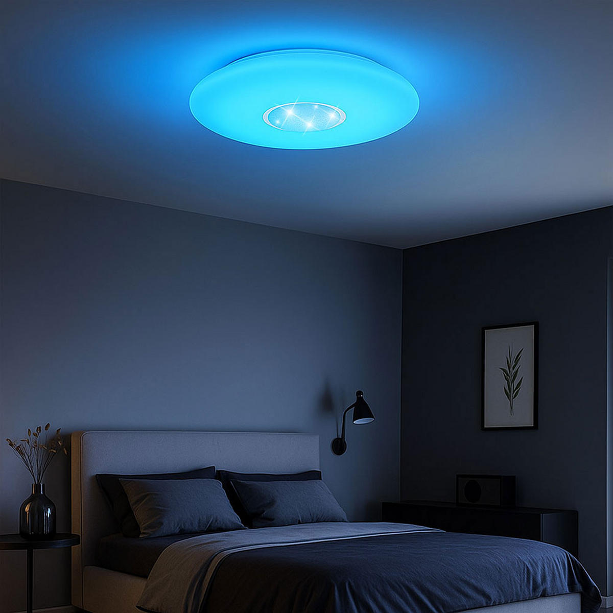 LED DECKENLEUCHTE Metall Weiß Opal - Weiß, Glas (51/51/7.5cm) - Globo Lighting