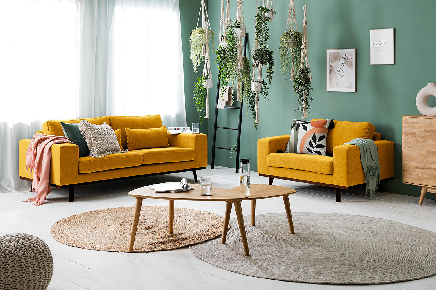 SESSEL - Gelb/Buchefarben, Textil (122/81/88cm) - home24