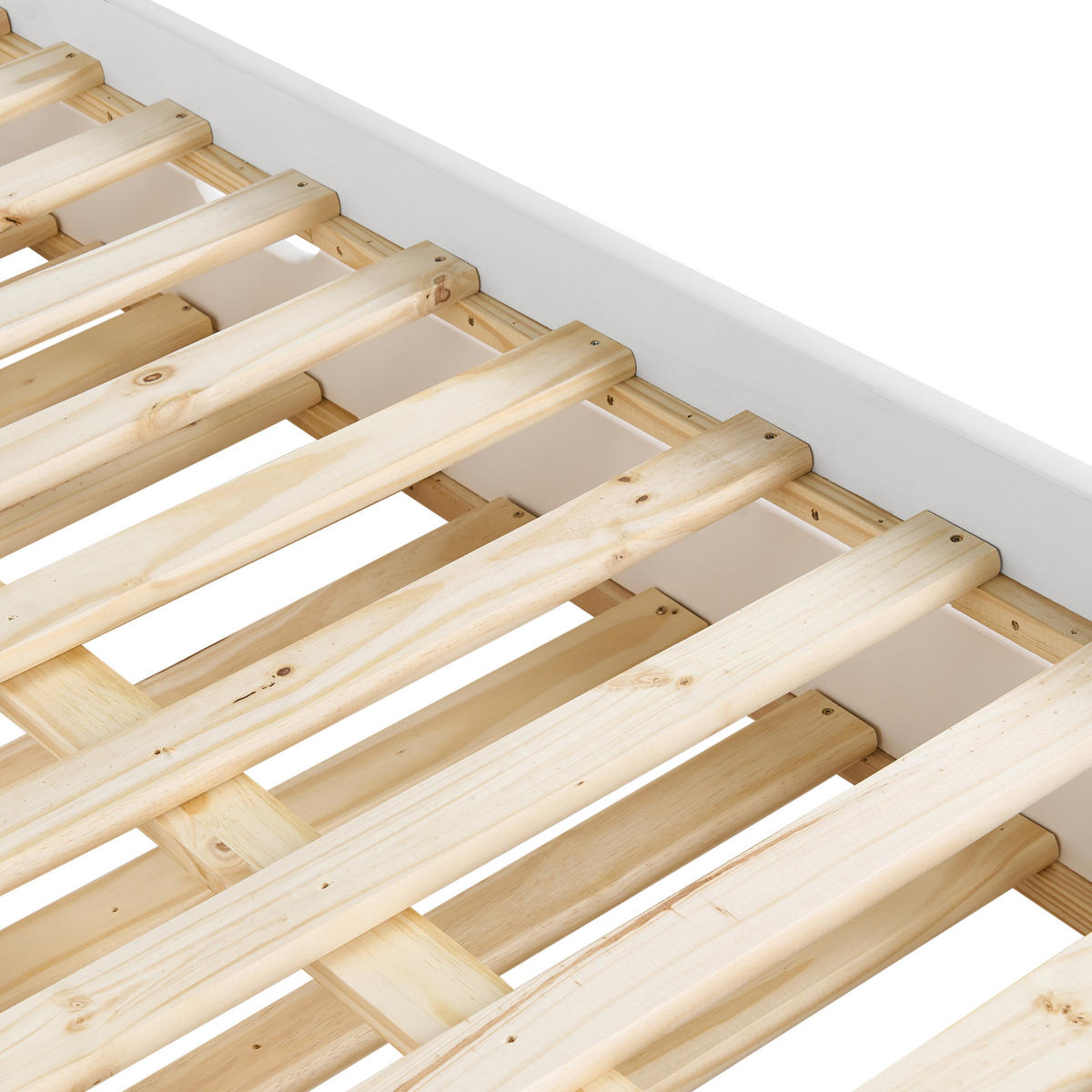 UTDRAGBAR SÄNG 90x200 cm vit Luneray - Vit, Trä (90/200cm) - Beliani