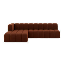 ECKSOFA GRAND L 295 cm, Stoff Salvador, Dunkelbraun, Links - Dunkelbraun, Holz (295/179cm) - Kaiser Möbel