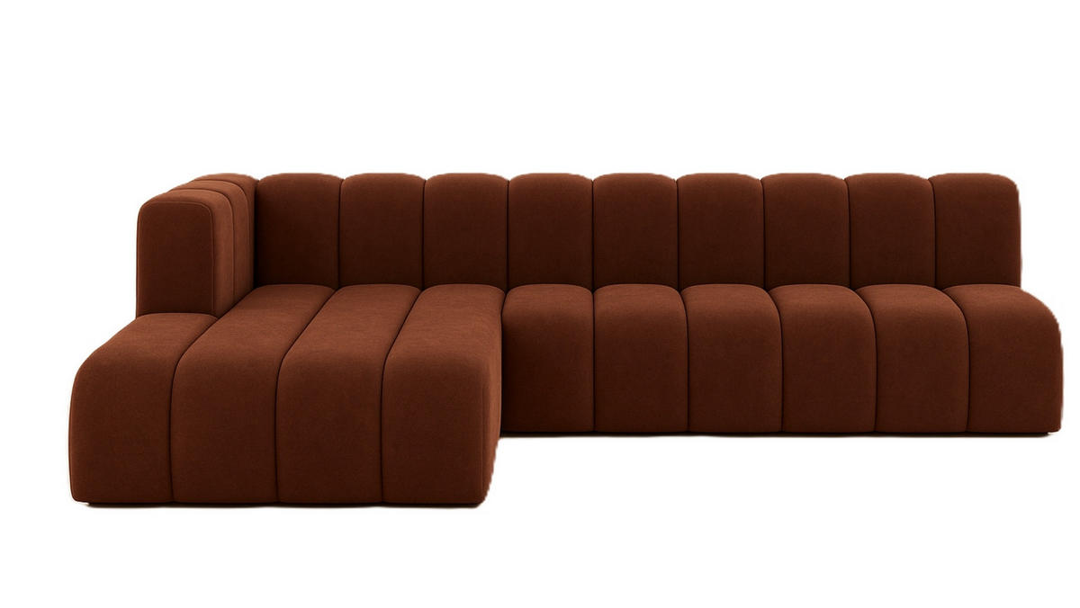 ECKSOFA GRAND L 295 cm, Stoff Salvador, Dunkelbraun, Links - Dunkelbraun, Holz (295/179cm) - Kaiser Möbel