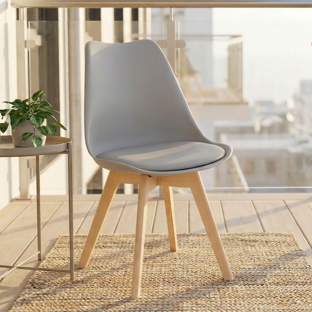 KÜCHENSTUHL 4er-Set Kunststoff Grau - Grau, Kunststoff (46/80/45cm) - Homestyle4u