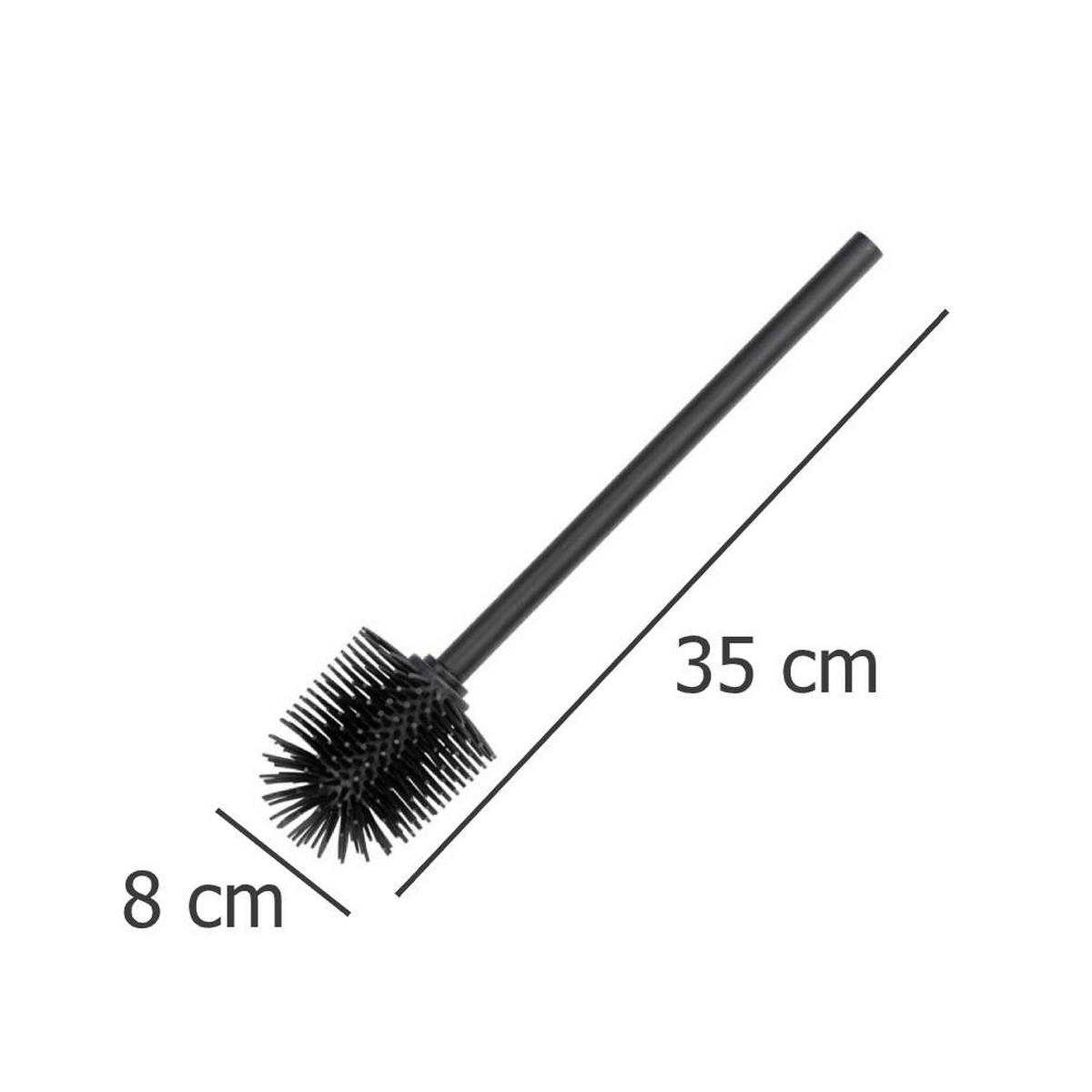WC-BÜRSTE aus Silikon 8/8/35 cm - Schwarz, Kunststoff (8/35/8cm) - Wenko