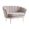MUSCHELSOFA 2-Sitzer - Samt - Graubraun - DANDELION - Braun, Textil (73/78/124cm) - Pascal Morabito