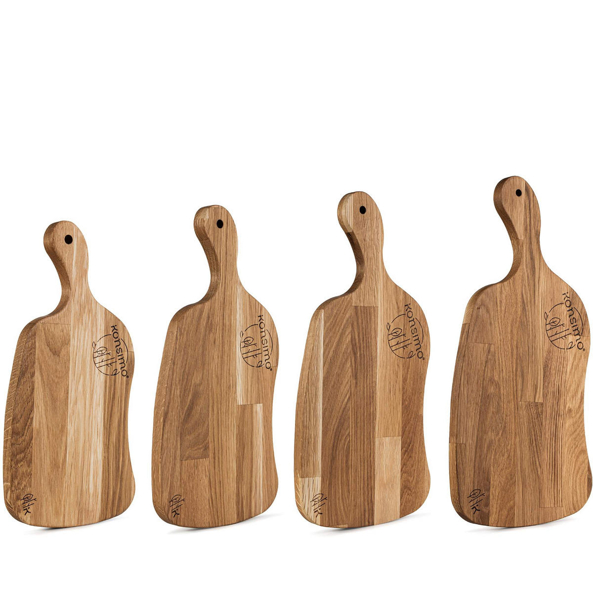 SCHNEIDEBRETT Holz Eiche geölt LIVO 4-tlg - Eichefarben, Holz (23/49cm) - KONSIMO®