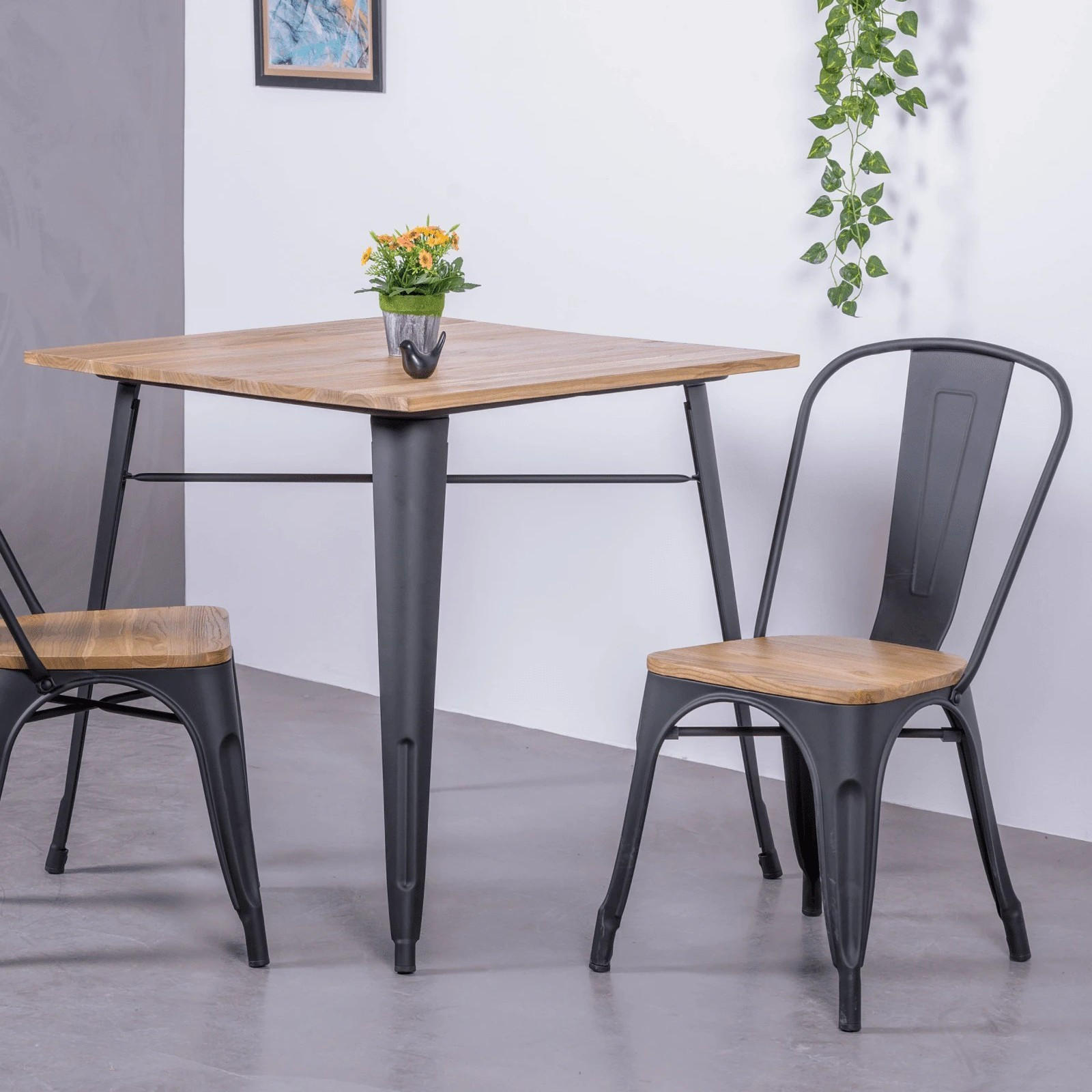 TISCH Quadratisch Schwarz 80/80/78 cm - Schwarz, Metall (80/80/78cm) - Nest Dream