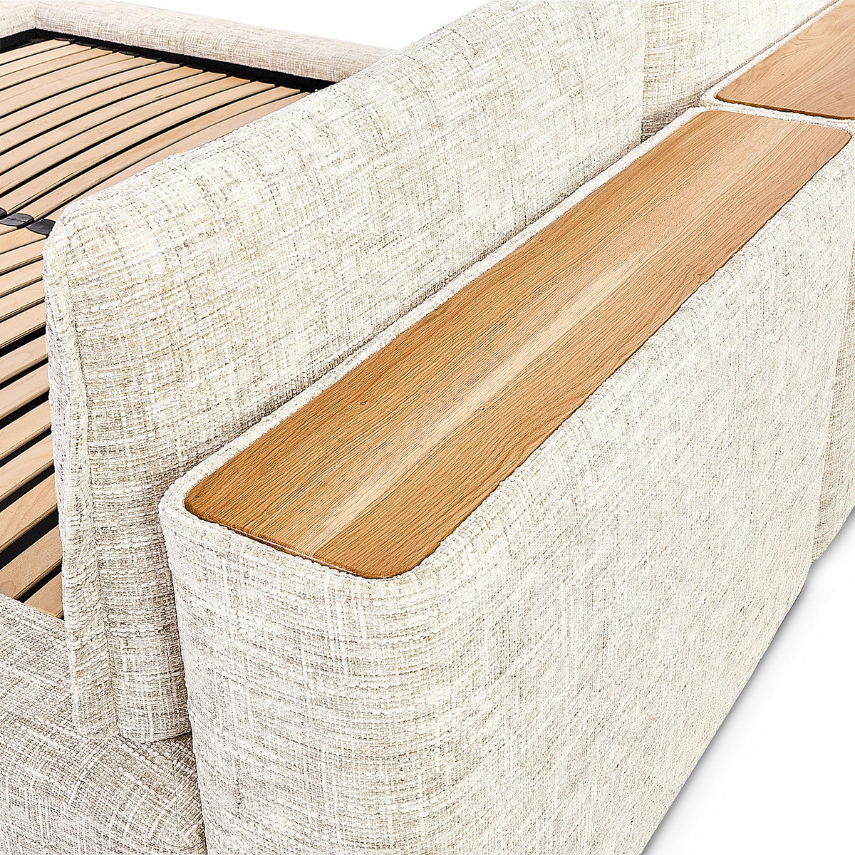 POLSTERBETT - Creme, Textil (160/200cm) - home24