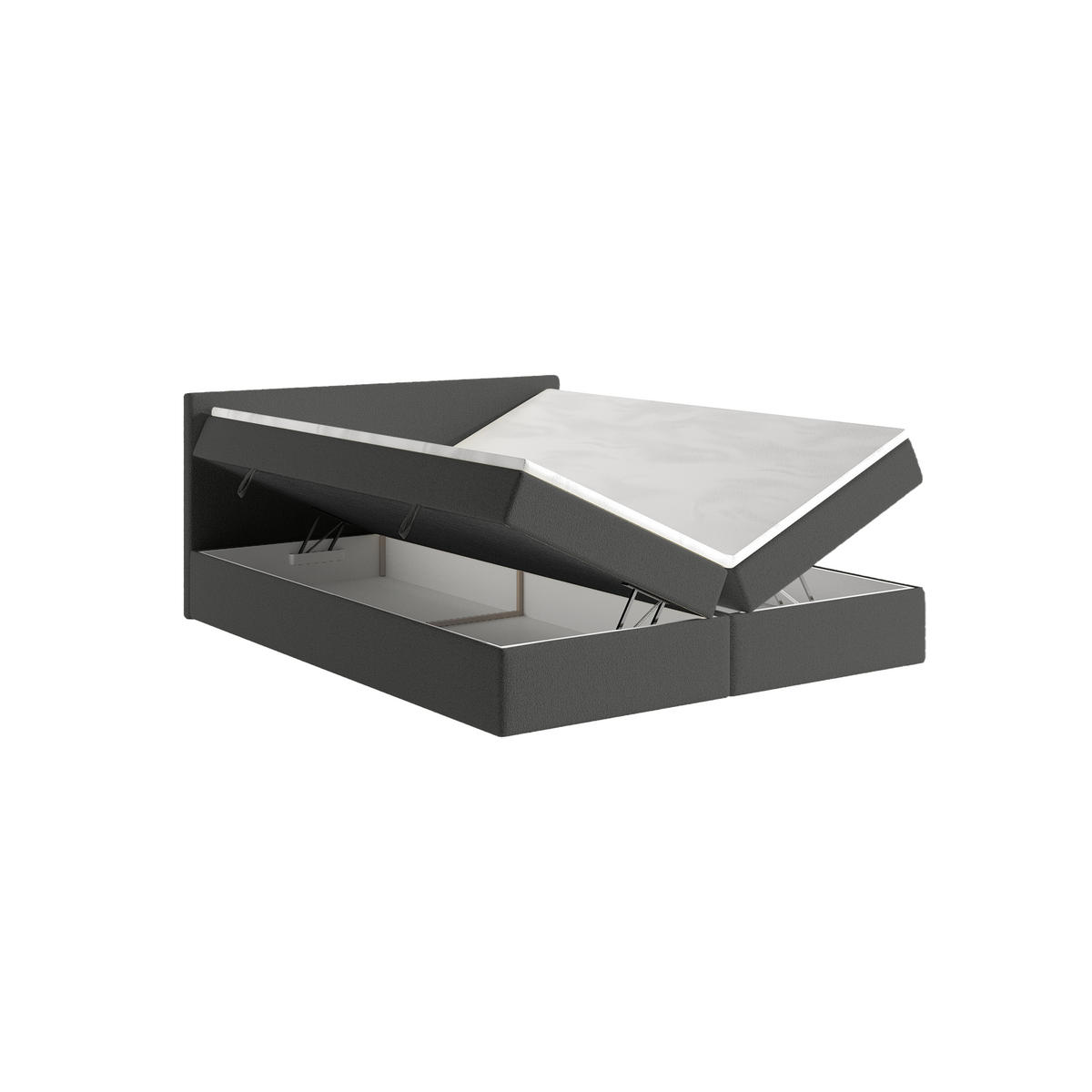 BOXSPRINGBETT ROTELLO 160x200 cm, Dunkelgrau - Dunkelgrau, Textil (160/200cm) - Fedve