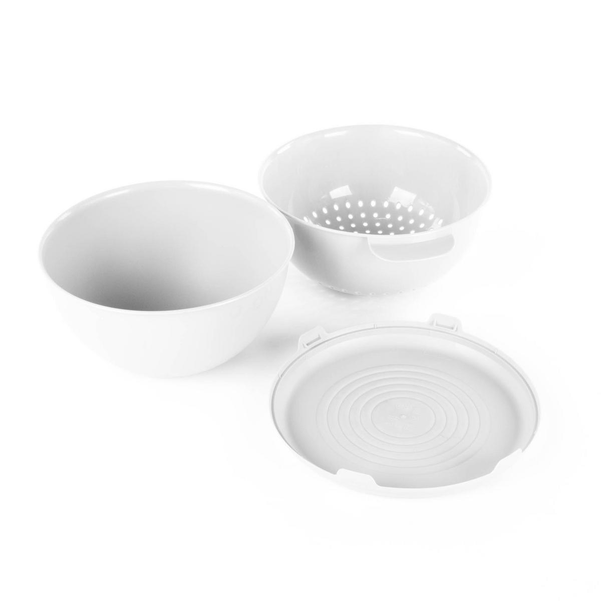 SCHÜSSEL mit Sieb und Deckel Ø 24 cm - Weiß, Kunststoff (29/29/12.5cm)