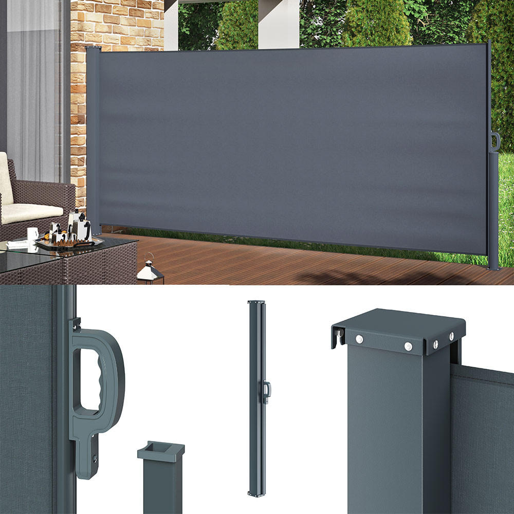 SEITENMARKISE Anthrazit 350 x 160 cm - Anthrazit, Metall (350/160/5cm) - OK-Living