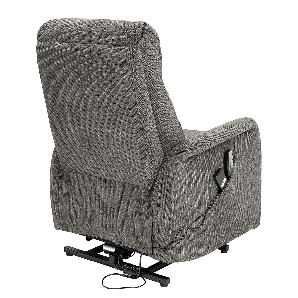 FERNSEHSESSEL mit Aufstehhilfe - Microfaser / Metall - Grau / Schwarz - Grau, Textil/Metall (74/109/84cm) - home24